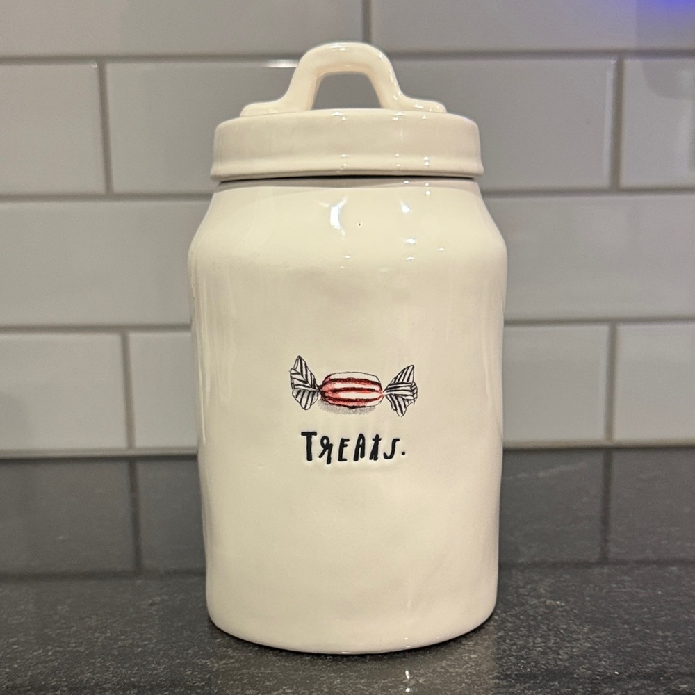 Rae Dunn White “Treats” Candy Jar